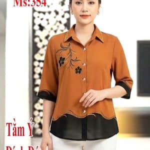 Vải lụa Tằm ý in 3D đính đá Ms:354