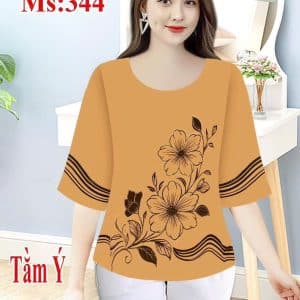 Vải lụa Tằm ý in 3D đính đá Ms:344