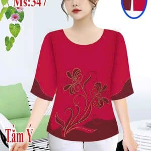 Vải lụa Tằm ý in 3D đính đá Ms:347